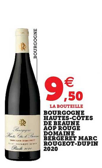 bourgogne hautes-côtes de beaune aop rouge domaine bergeret marc rougeot-dupin 2020