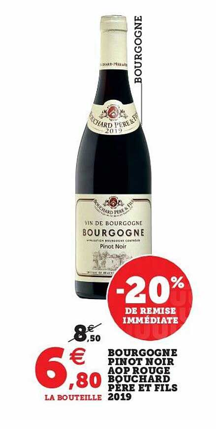 bourgogne pinot noir aop rouge bouchard père et fils