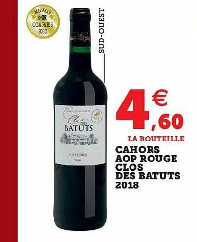 cahors aop rouge clos des batuts 2018