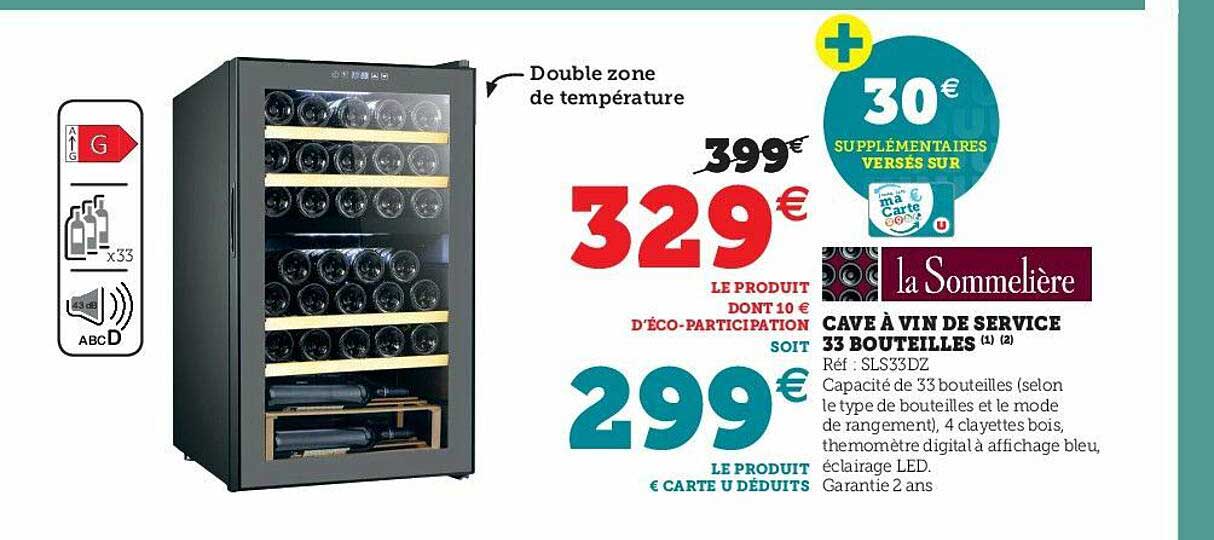 cave à vin de service 33 bouteilles la sommelière