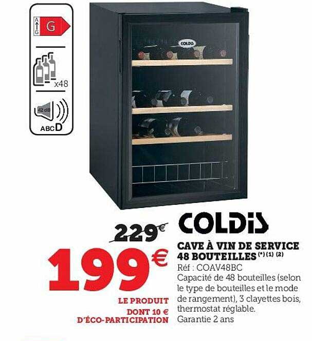cave à vin de service 48 bouteilles coldis