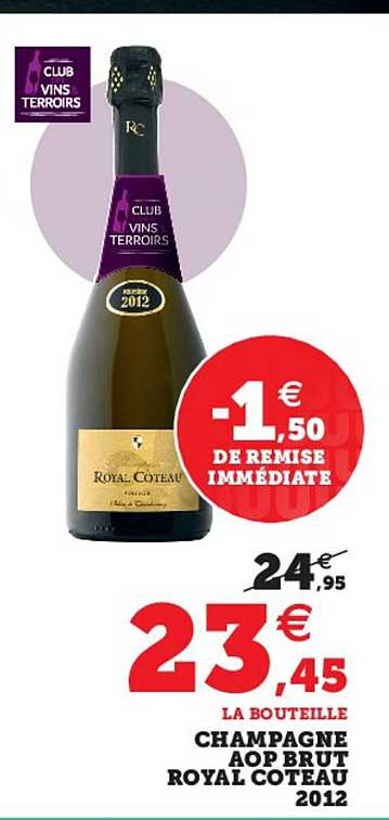 champagne aop brut royal côteau 2012