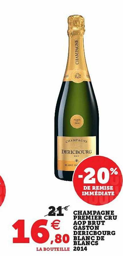 champagne premier cru aop brut gaston dericbourg blanc de blancs 2014