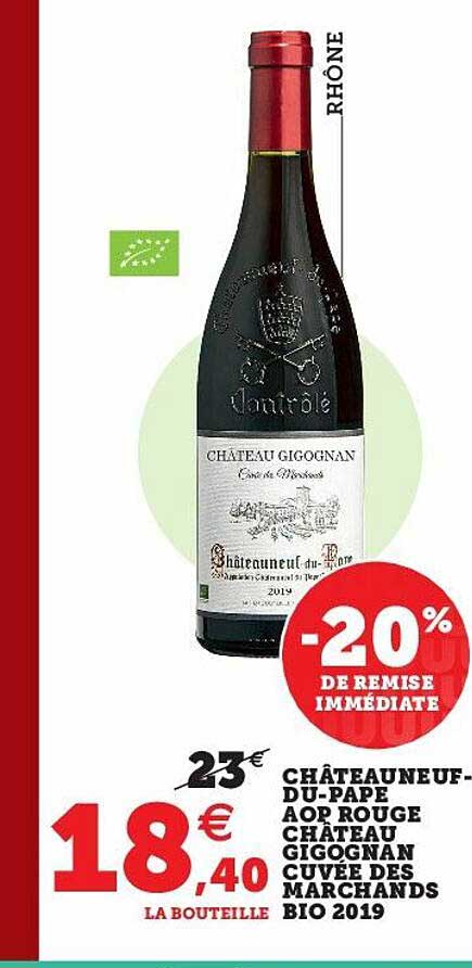 châteauneuf-du-pape aop rouge château gigognan cuvée des marchands bio 2019