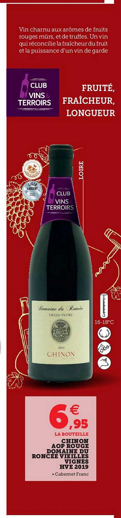 Chinon Aop Rouge Domaine Du Roncée Vieilles Vignes Hve 2019