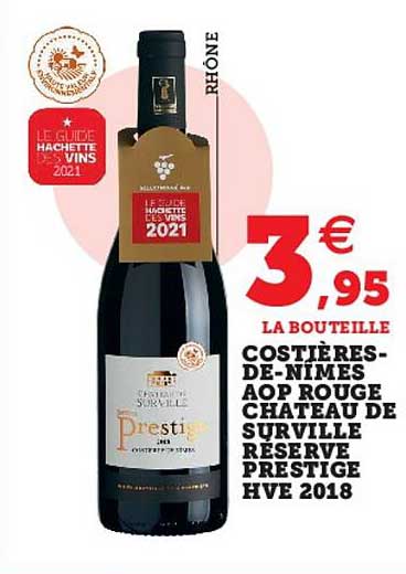 costières-de-nîmes aop rouge château de surville réserve prestige hve 2018