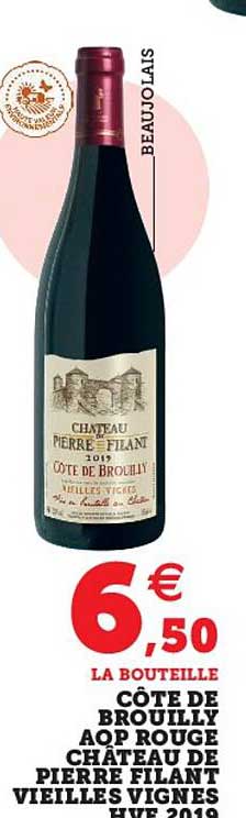 côte de brouilly aop rouge château de pierre filant vieilles vignes hve 2019