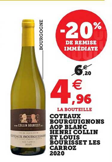 coteaux bourguignons aop blanc henri collin et louis bourisset les carroz 2020
