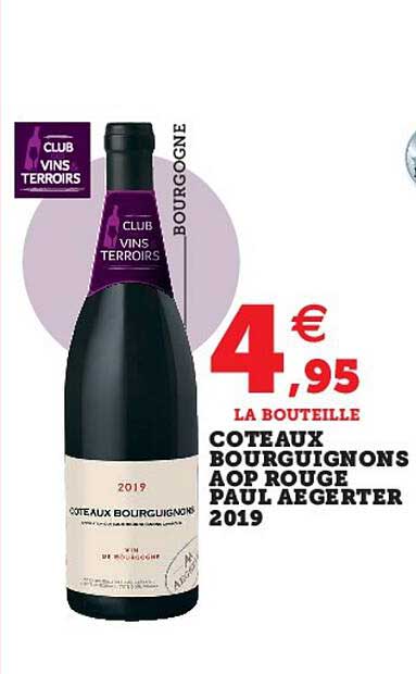 coteaux bourguignons aop rouge paul aegerter 2019