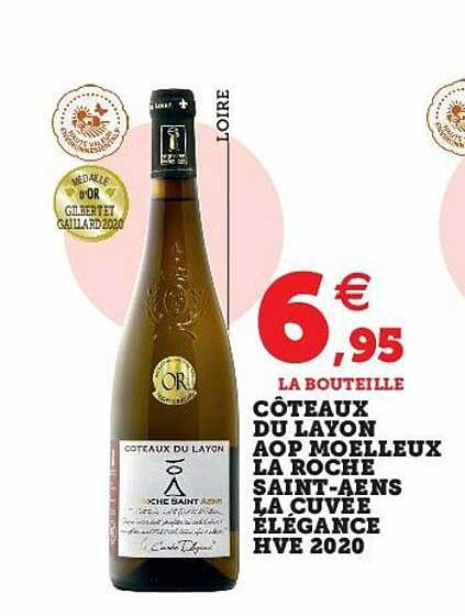 côteaux du layon aop moelleux la roche saint-aens la cuvée élégance hve 2020