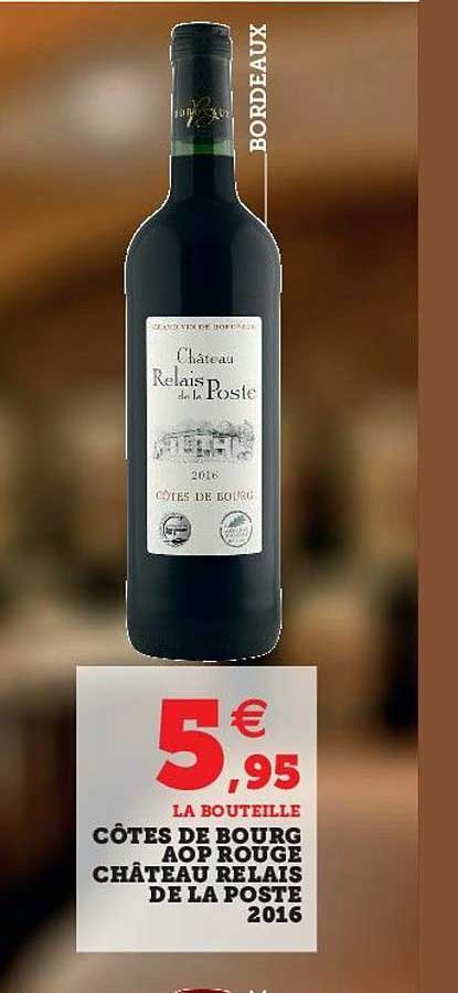 côtes de bourg aop rouge château relais de la poste 2016