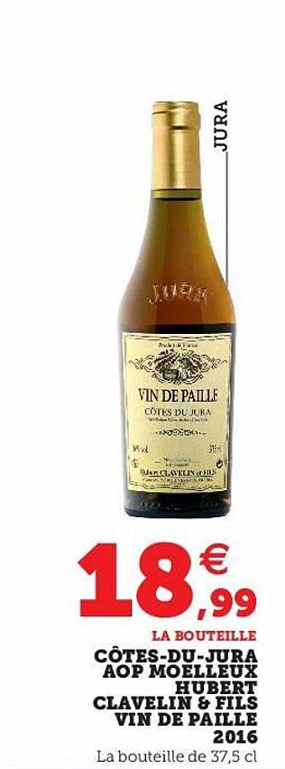 côtes-du-jura aop moelleux hubert clavelin & fils vin de paille 2016