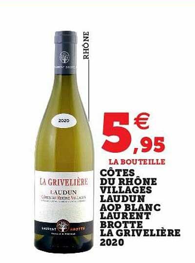 côtes du rhône villages laudun aop blanc laurent la grivelière 2020