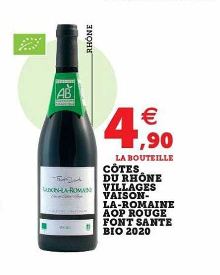 côtes du rhône villages vaison-la-romaine aop rouge font santé bio 2020