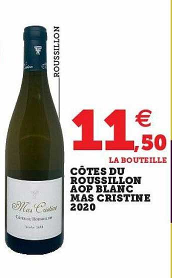côtes du roussillon aop blanc mas cristine 2020