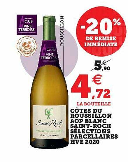 côtes du roussillon aop blanc saint-roche sélections parcellaires hve 2020