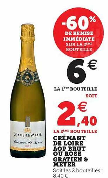 crémant de loire aop brut ou rosé gratien & meyer