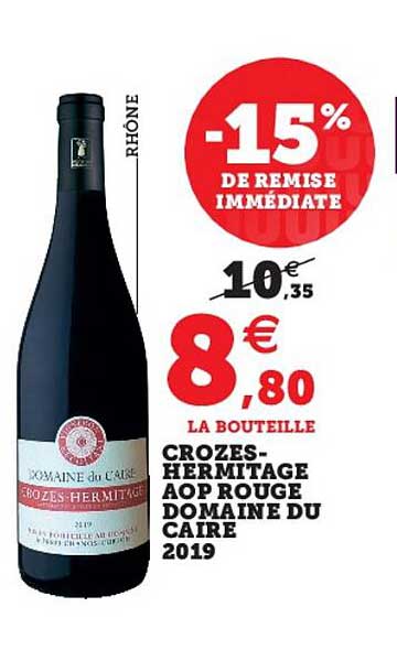 crozes-hermitage aop rouge domaine du caire 2019