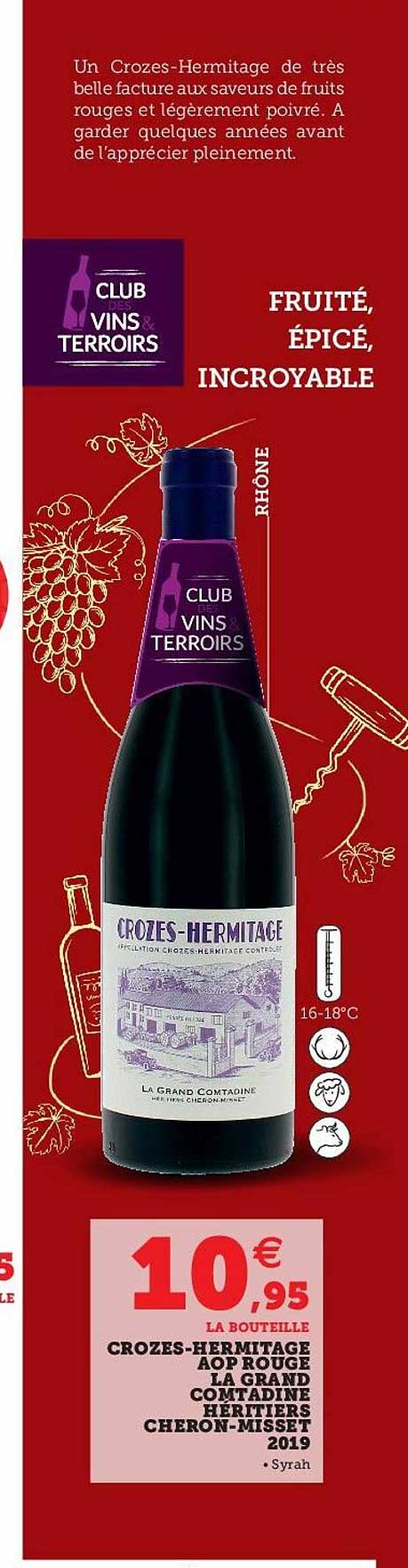 crozes-hermitage aop rouge la grand comtadine héritièrs cheron-misset 2019