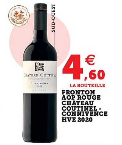 Fronton Aop Rouge Château Coutinel - Connivence Hve 2020