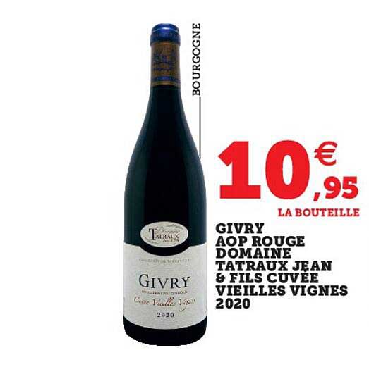 givry aop rouge domaine tartraux jean & fils cuvée vieilles vignes 2020