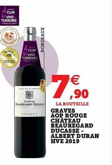 Graves Aop Rouge Château Beauregard Ducasse - Albert Duran Hve 2019