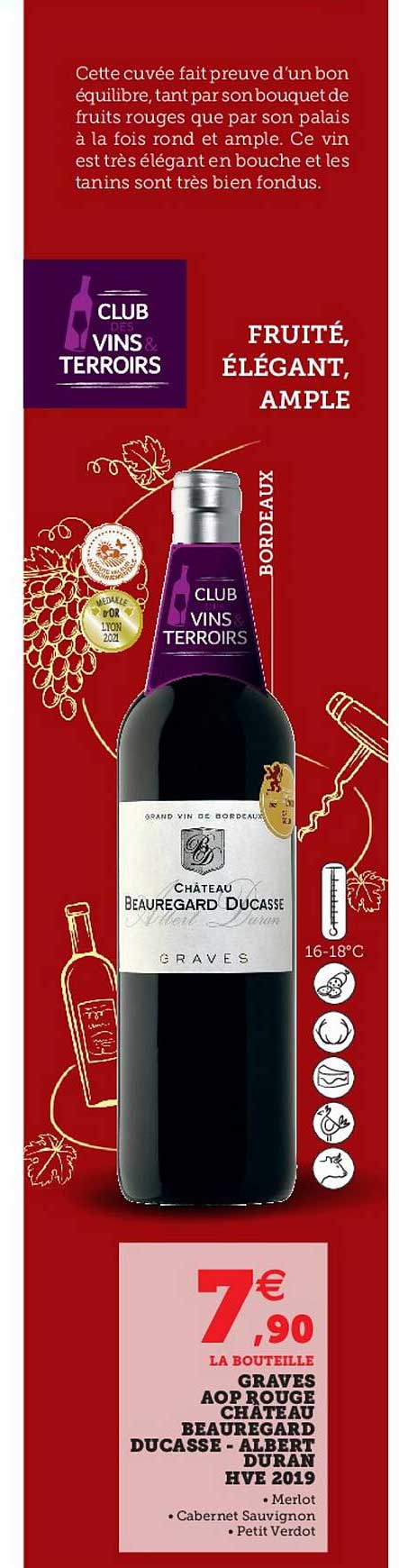 graves aop rouge château beauregard ducasse-albert duran hve 2019