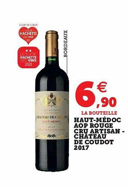 haut-médoc aoop rouge cru artisan - château de coudot 2017