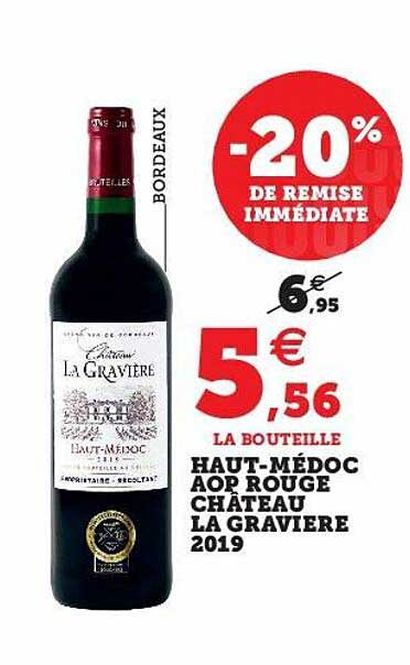 haut-médoc aop rouge château la gravière 2019