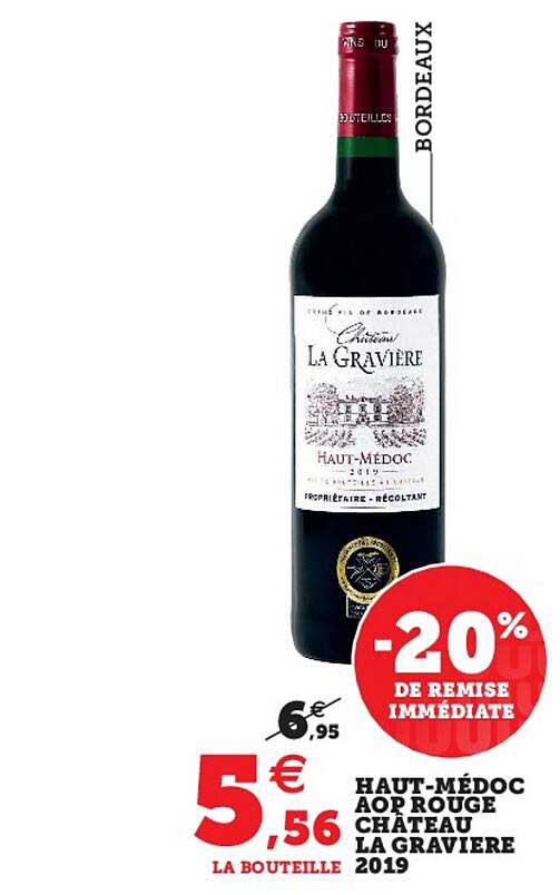 haut-médoc aop rouge château la gravière 2019