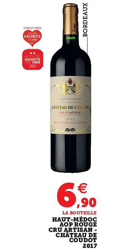 haut-médoc aop rouge cru artisan - château de coudot 2017