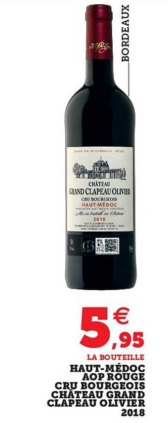 haut-médoc aop rouge cru bourgeois château grand clapeau olivier 2018