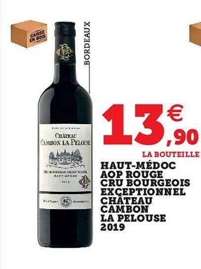 haut-médoc aop rouge cru bourgeois exceptionnel château cambon la pelouse 2019