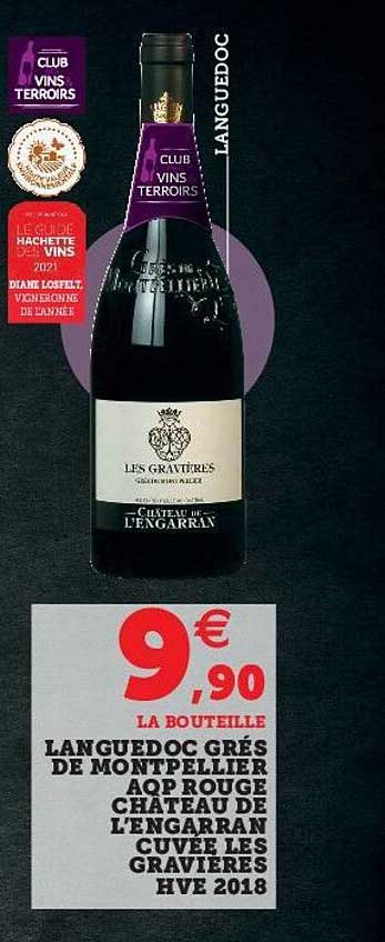 languedoc grés de montpellier aop rouge château de l'engarran cuvée les gravières hve 2018