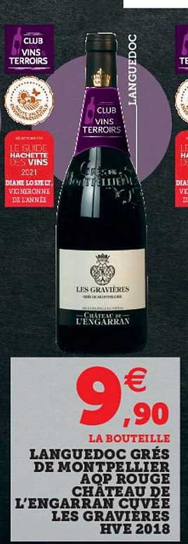 languedoc grés de montpellier aop rouge château de l'engarran cuvée les gravières hve 2018