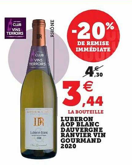 Luberon Aop Blanc D'auvergne Ranvier Vin Gourmand 2020