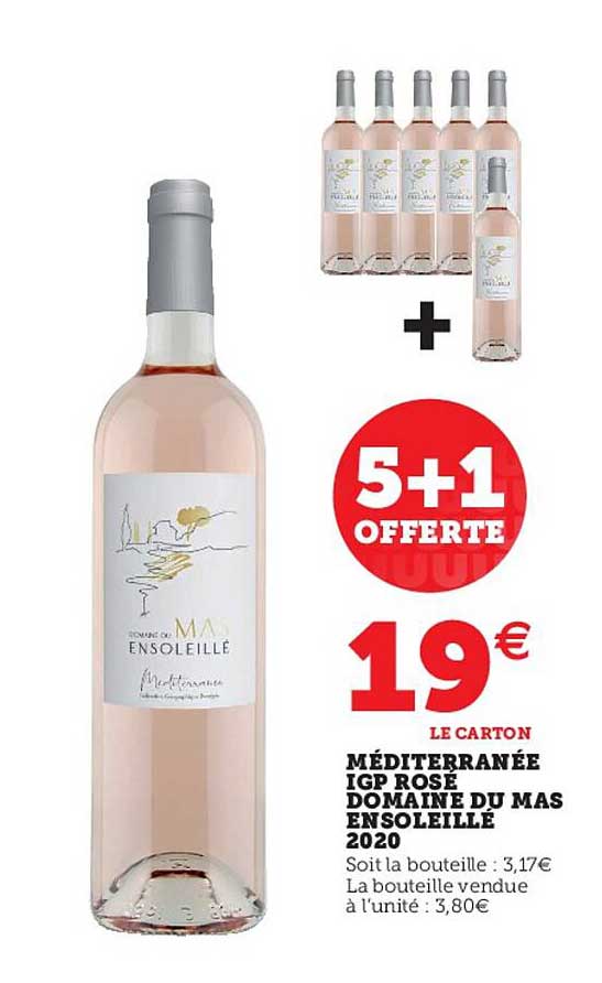 méditerranée igp rosé domaine du mas ensoleillé 2020