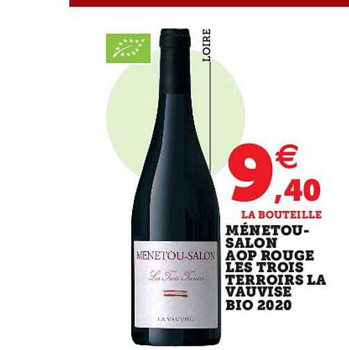 ménetou-salon aop rouge les trois terroirs la vauvise bio 2020