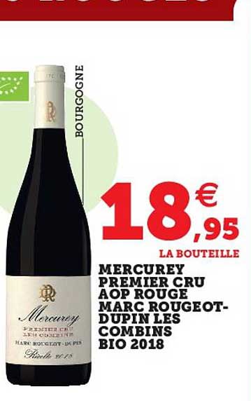 mercurey premier cru aop rouge marc rougeot-dupin les combins bio 2018