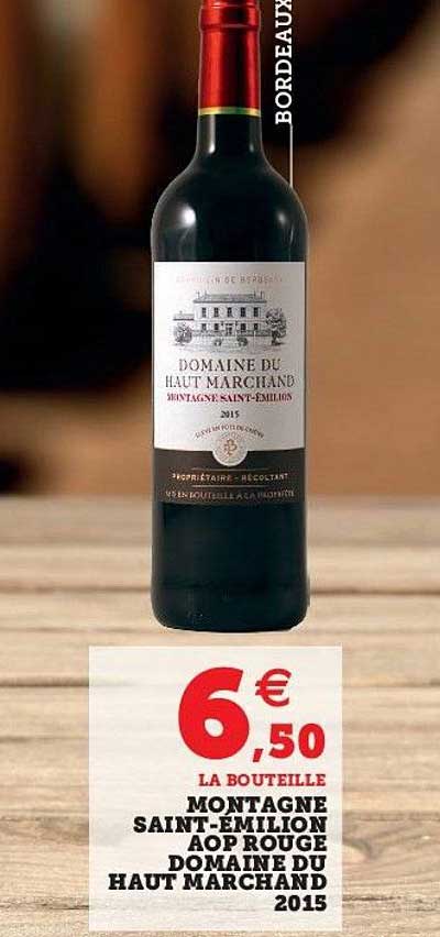Montagne Saint-émilion Aop Rouge Domaine Du Haut Marchand 2015