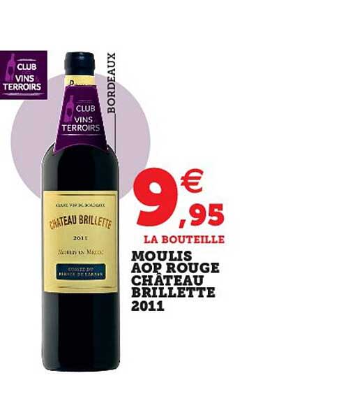 moulis aop rouge câteau brillette 2011