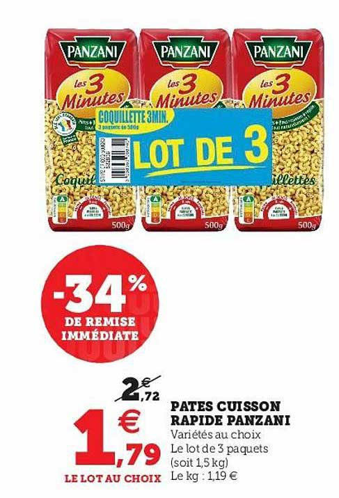 Pâtes Cuisson Rapide Panzani