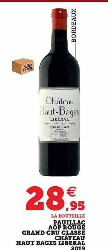 Pauillac Aop Rouge Grand Cru Classé Château Haut Bages Liberal 2019