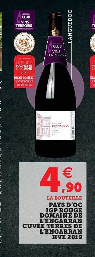 Pays D'oc Igp Rouge Domaine De L'engarran Cuvée Terres De L'engarran Hve 2019