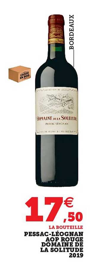 pessac-léognan aop rouge domaine de la solitude 2019
