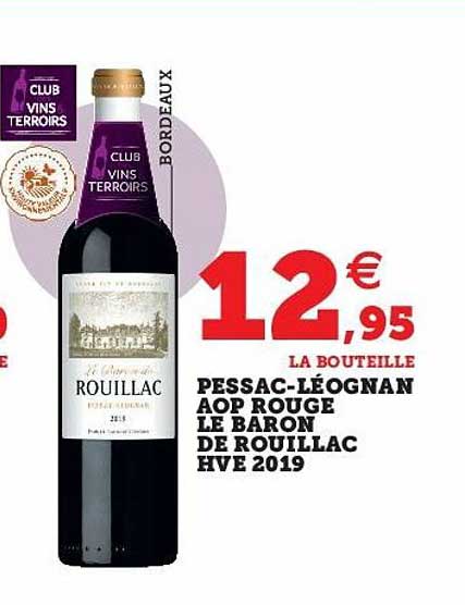 pessac-léognan aop rouge le baron de rouillac hve 2019