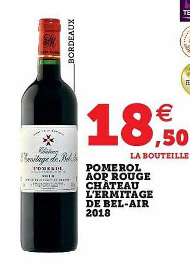 pomerol aop rouge château l'ermitage de bel-air 2018