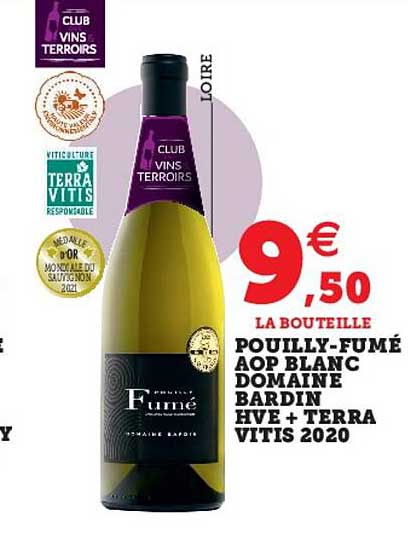 pouilly-fumé aop blanc domaine bardin hve + terra vitis 2020
