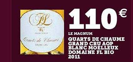 quarts de chaume grand cru aop blanc moelleux domaine fl bio 2011