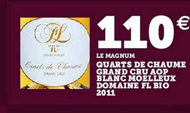 quarts de chaume grand cru aop blanc moelleux domaine fl bio 2011